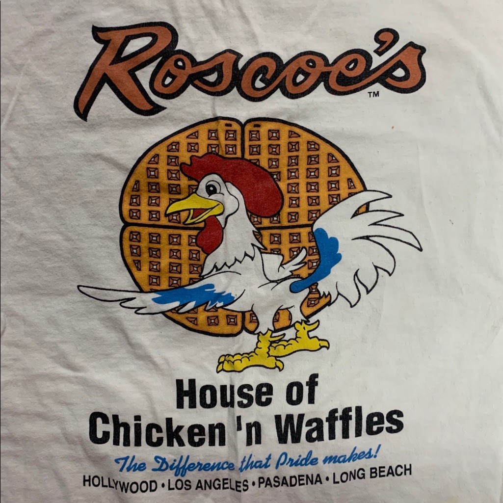 Fruit Of The Loom Vintage Roscoes House Of Chicken  Waffles Brand TShirt Xl